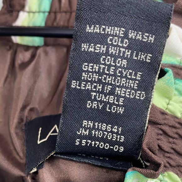 Lane Bryant Halter Fit & Flare Mini Dress Printed Green Brown Abstract NEW 26/28 - Picture 9 of 9